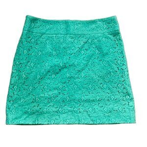 Loft green lace skirt size 6